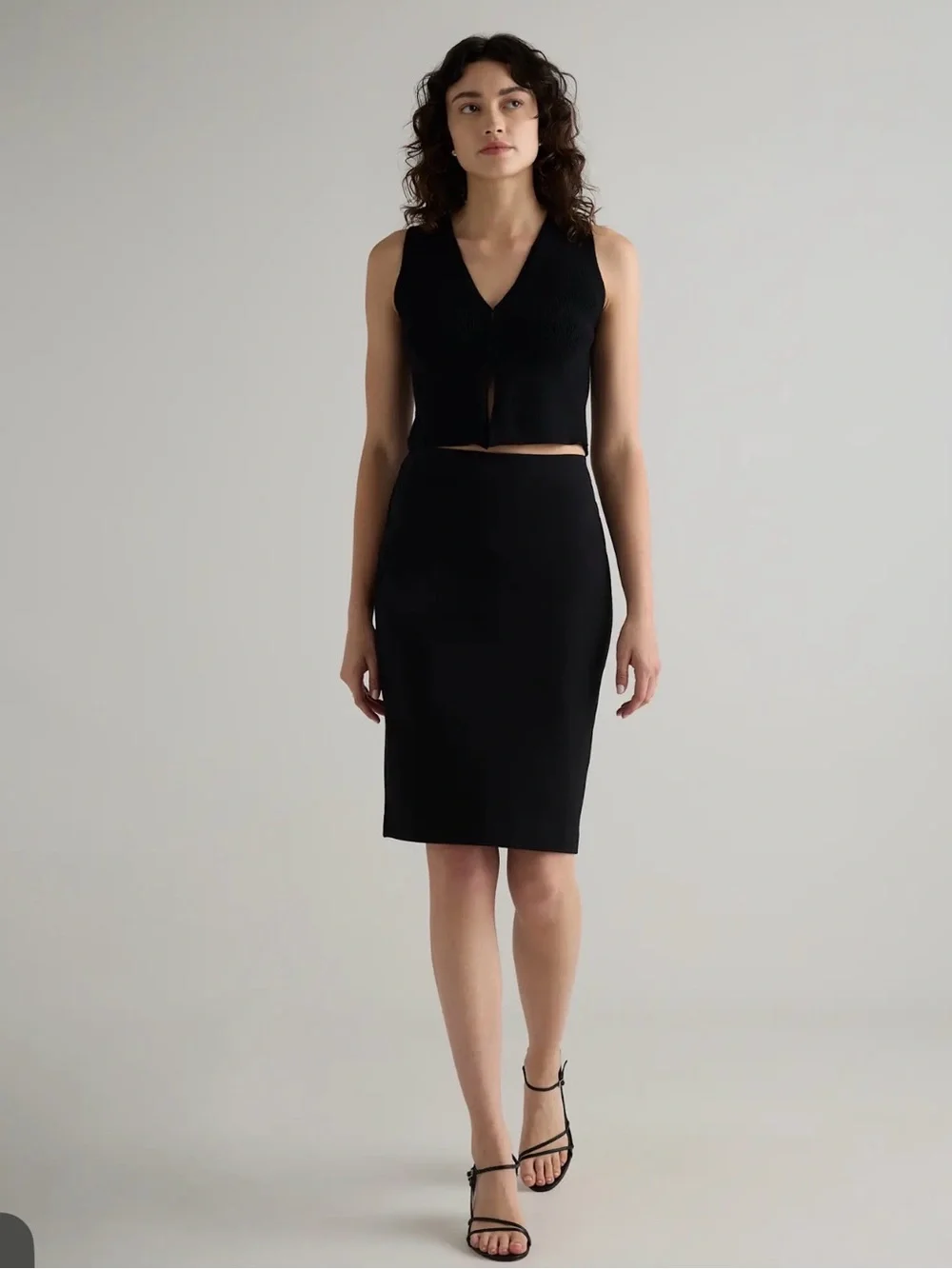 Quince Black Pencil Skirt - Sleek Office Staple